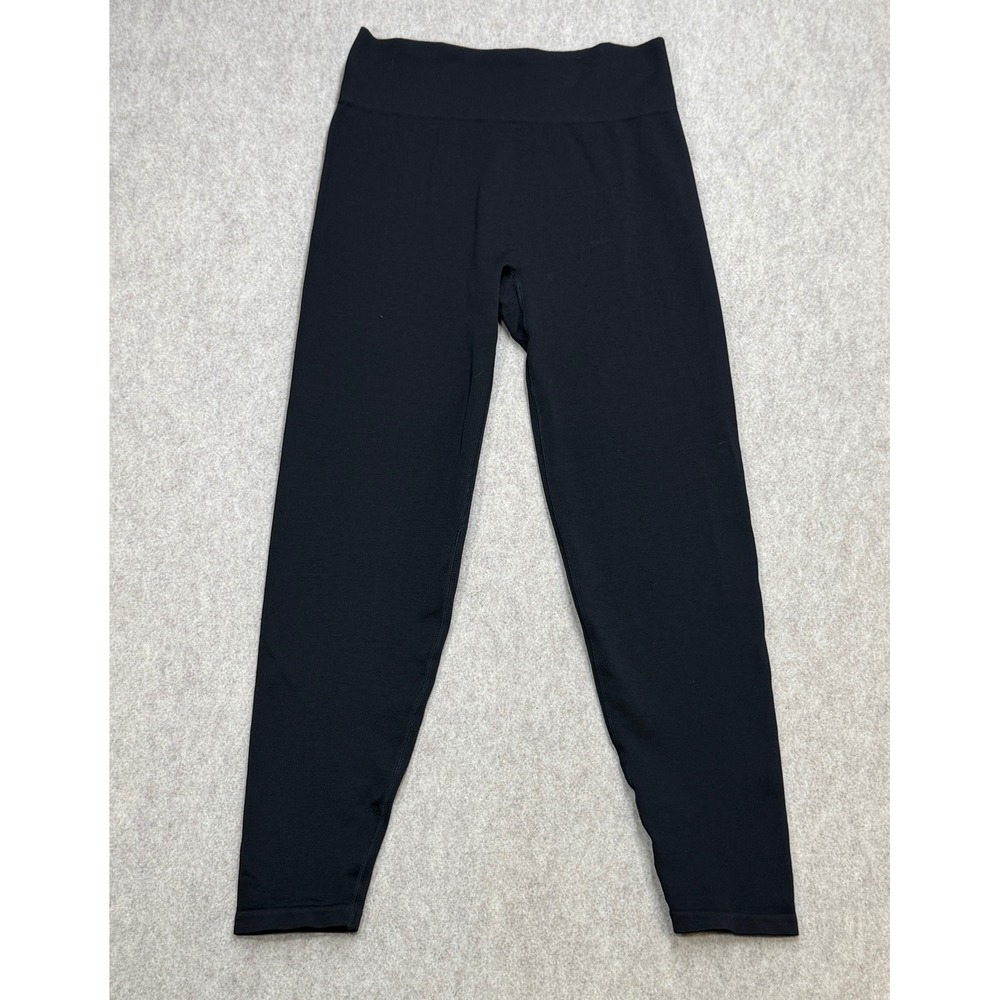 PINK Victoria's Secret Seamless Leggings Womens L Black Ankle Athleisure Casual